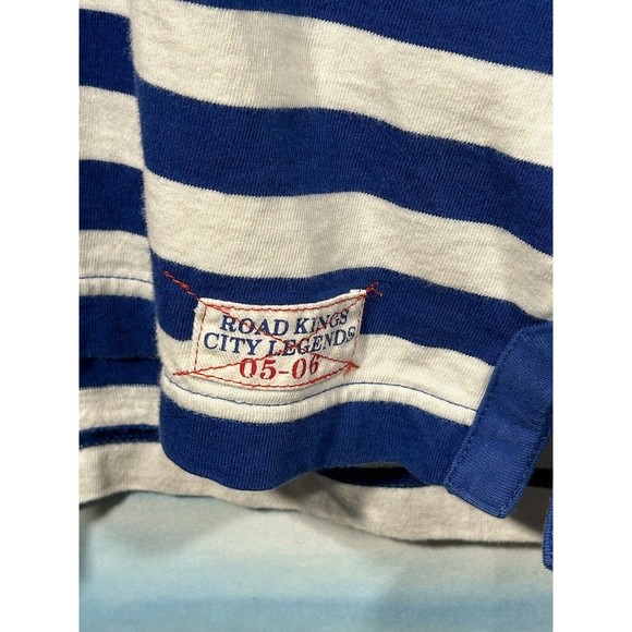 Parish Nation Polo Shirt Mens XL Blue Stripe Short Sleeve Road King - Picture 9 of 9